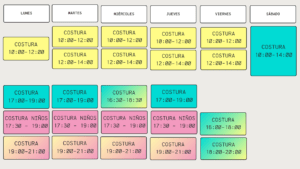 Horario Clases costura en Madrid