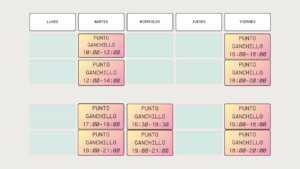 Horario Clases de punto, y clases de ganchillo en Madrid