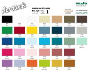 Carta de Colores de hilos para coser y remallar