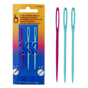 Agujas laneras de plástico Pony 14026, pack de 3