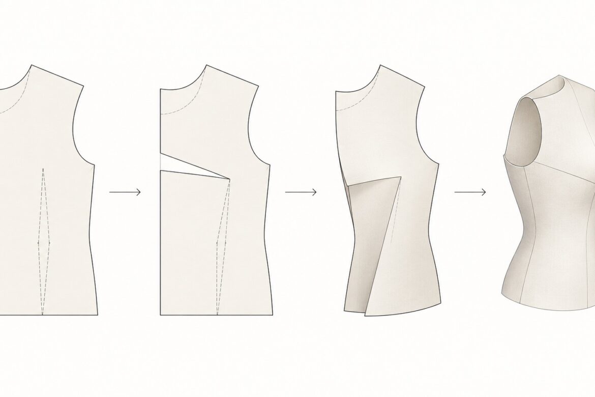 Del patrón plano al cuerpo: para qué sirven realmente las pinzas, la holgura y la toile