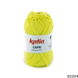 Ovillo Katia Capri color 82204 amarillo limón