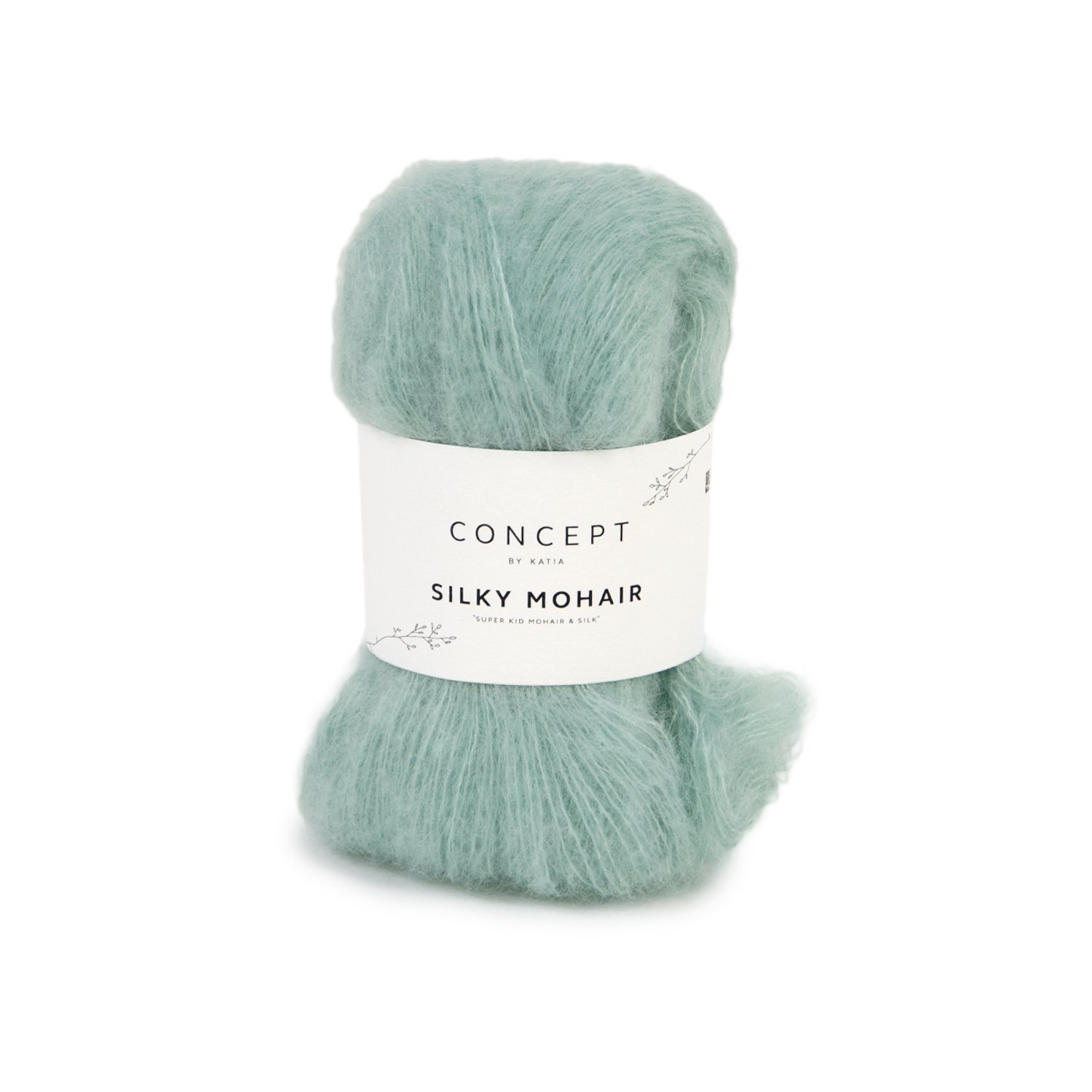 Ovillo Katia Concept Silky Mohair color 124 Verde azulado