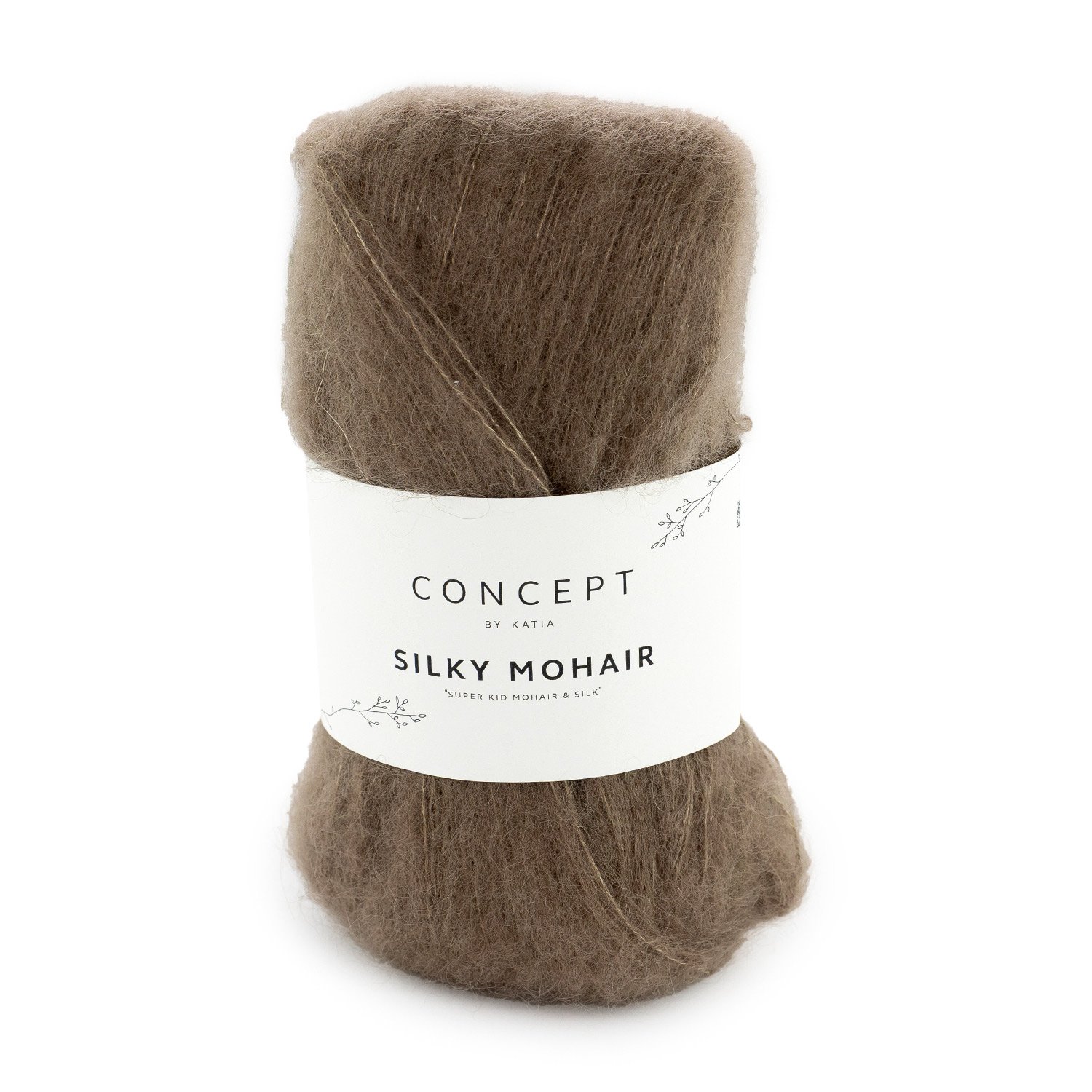 Ovillo Katia Concept Silky Mohair color 129 Marrón grisáceo