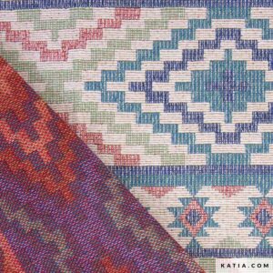 Tela jacquard Katia Ethnic Jacquard Aqua 2294-3