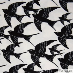Tela Katia Jersey Viscose Flying Dreams B&W 2269-7