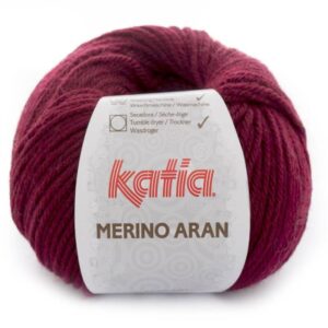 Ovillo Katia Merino Aran color 54 rosa oscuro