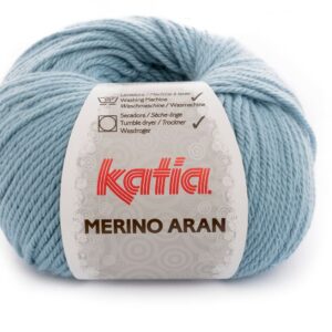 Ovillo Katia Merino Aran color 59 azul claro