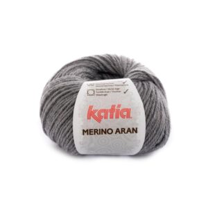 Ovillo Katia Merino Aran color 69 gris medio