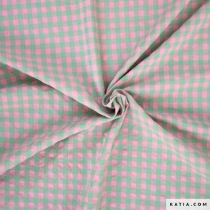 Tela Katia Vichy Gingham Little Apple & Pink 2303-7