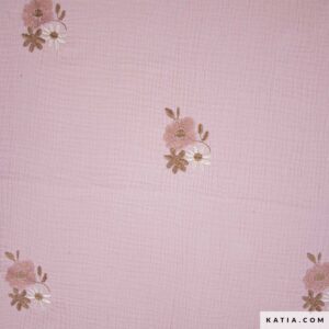 Muselina bordada Katia Mousseline Embroidery Winter Flowers 2354-1
