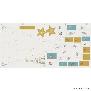 Panel Katia Birds Xmas Advent Calendar 2134-15