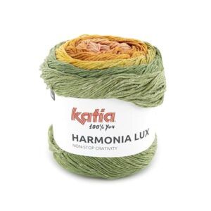 HARMONIA LUX de Katia ovillos de 150 gramos y 475 metros. (105 - Verde-Teja-Rosa)