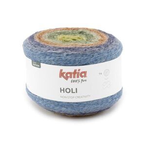 HOLI de Katia en ovillos de 200 gramos y 660 metros. (503 - Verde-Camel-Azul)