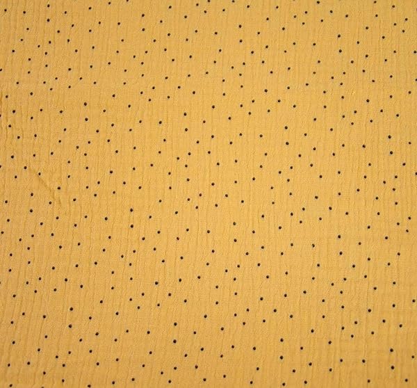 Katia Fabrics Muselina Africa Dots, Tela de Algodón 100%, Amarillo con Puntos, Tejido No Elástico para Ropa de Bebé y Accesorios. 1 metro - Imagen 3