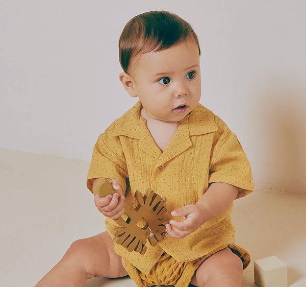 Katia Fabrics Muselina Africa Dots, Tela de Algodón 100%, Amarillo con Puntos, Tejido No Elástico para Ropa de Bebé y Accesorios. 1 metro - Imagen 5