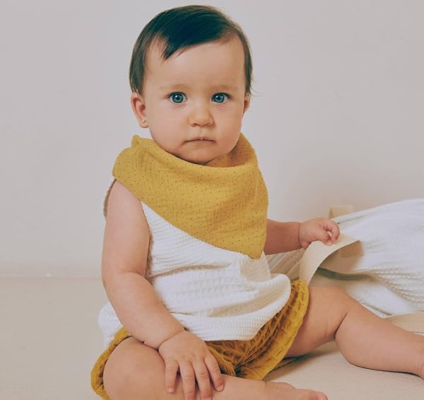 Katia Fabrics Muselina Africa Dots, Tela de Algodón 100%, Amarillo con Puntos, Tejido No Elástico para Ropa de Bebé y Accesorios. 1 metro - Imagen 6