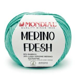 MERINO FRESH de Mondial. Ovillo de color aguamarina Cod.377