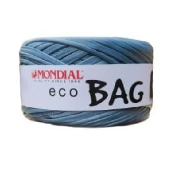 Mondial Eco Bag | Cinta de piel sintética | Ovillo de color azul Cod.599 | Ideal para la realización de bolsos, accesorios, bajoplatos, cestas, bisutería | 300 gramos 135 metros