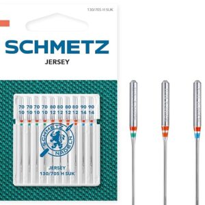 SCHMETZ | 10 Agujas para máquinas de coser | Jersey | 130/705 H SUK | Grosor 70/10-90/14