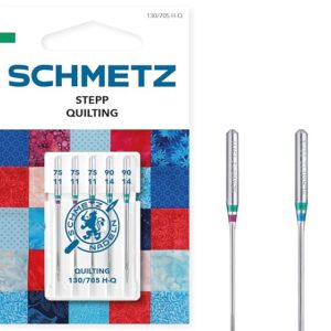 SCHMETZ | 5 Agujas para máquinas de coser | Pespuntear (Quilting) | 130/705 H-Q | Grosor 75/11-90/14