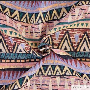 Tela Étnica Jacquard Nepal, 1 Metro, 144 cm de Ancho, 250 gr/m², Diseño Geométrico, Tejido Resistente para Mochilas y Bolsos