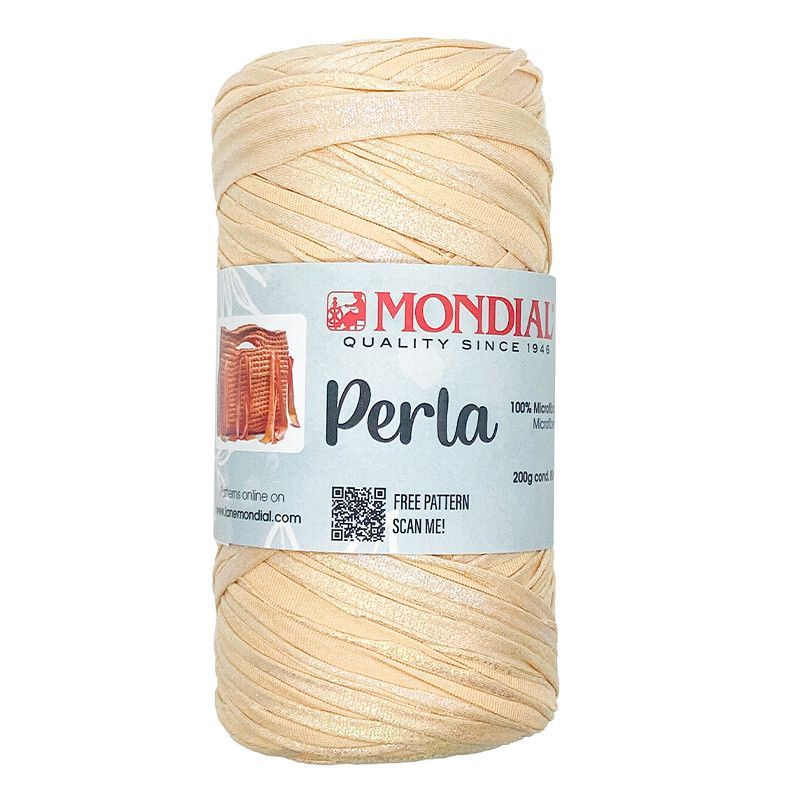 Cinta Perla en tono natural: ideal para tejer bolsos elegantes y accesorios minimalistas. ¡Fácil de trabajar y con acabado brillante!