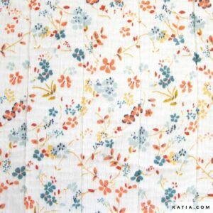 Tela de muselina acolchada con estampado floral en La Costurería. Perfecta para ropa, accesorios y decoración del hogar. Algodón con guata de alta calidad."