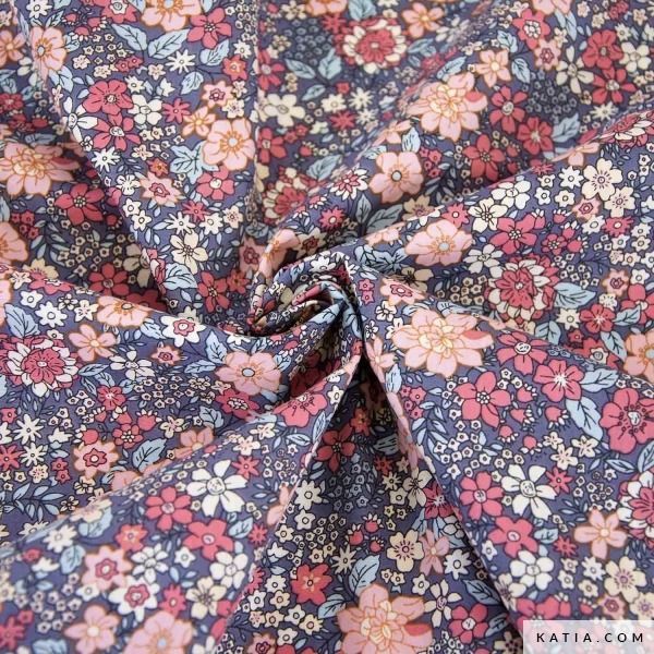 tela de popelín de flores estampada