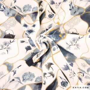 Tela de viscosa ecológica con diseño japonés