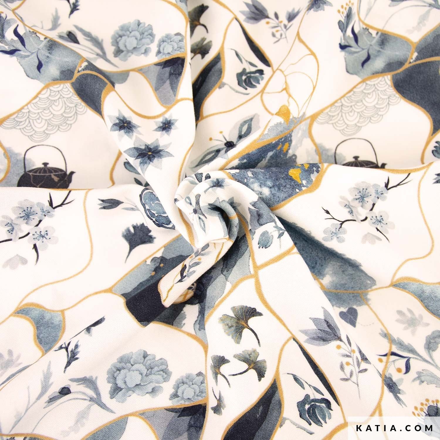 Tela de viscosa ecológica con diseño japonés